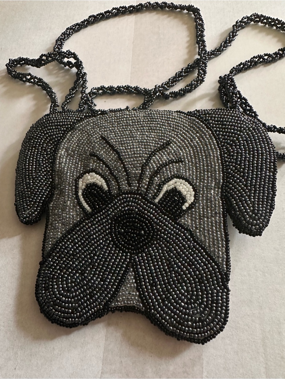 ✨ Vintage Hand-Beaded Dog Crossbody Purse ✨